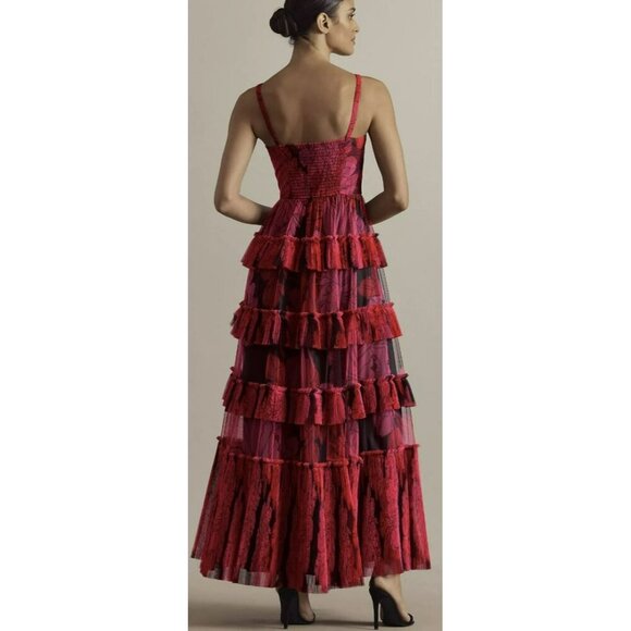 Anthropologie Hutch Freya Sleeveless Tiered Tulle Maxi Dress Size 8 NWT - Picture 3 of 11